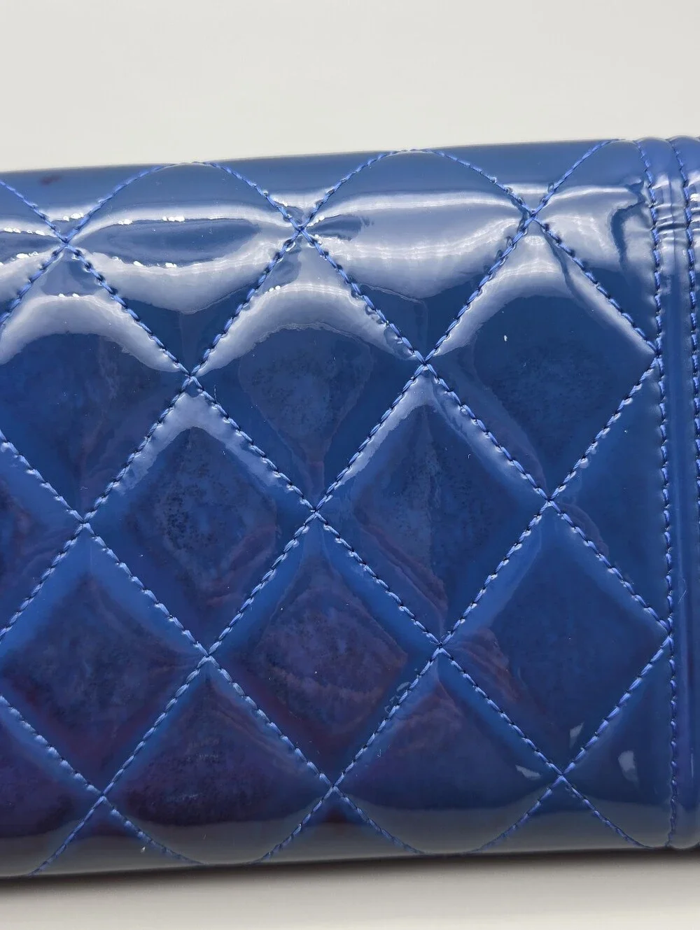 💙CHANEL Authentic Boy Blue Quilted Clutch/Wallet💙